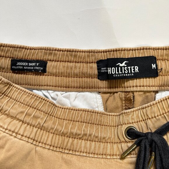 Hollister Advanced Stretch Jogger Shorts 9" Mens sz M Khaki Tan Athletic Casual - Picture 4 of 12